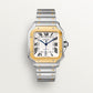 Santos de Cartier Large 39.8mm Steel Yellow Gold Bezel Silvered Opaline Dial Steel Bracelet Self-Winding Watch
