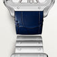 Santos de Cartier Large 39.8mm Steel Blue Crown Skeleton Dial Steel Bracelet Manual-Winding Watch