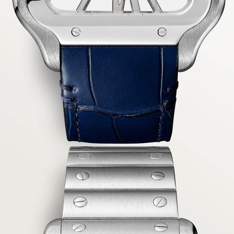 Santos de Cartier Large 39.8mm Steel Blue Crown Skeleton Dial Steel Bracelet Manual-Winding Watch