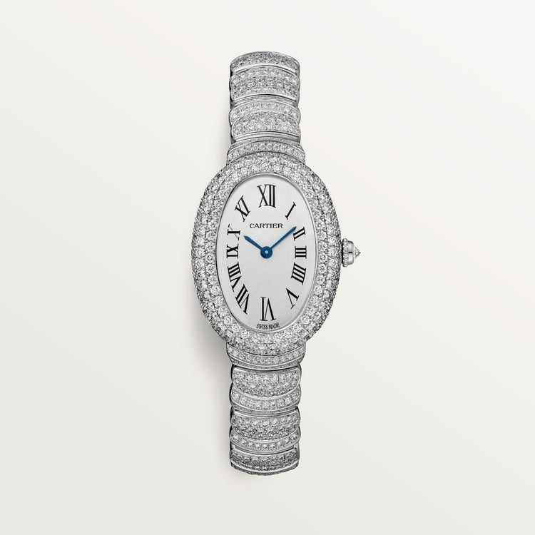 Baignoire Mini 18K White Gold Diamond Silvered Dial White Gold Bracelet Watch