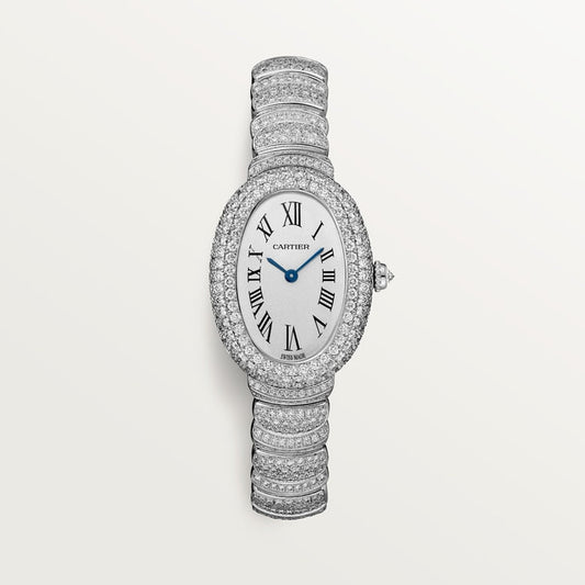 Baignoire Mini 18K White Gold Diamond Silvered Dial White Gold Bracelet Watch