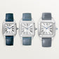 Santos-Dumont Small 38mm x 27.5mm Steel Blue Crown Silver Sunray Dial Navy Blue Alligator Strap Quartz Watch