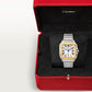 Santos de Cartier Large 39.8mm Steel Yellow Gold Bezel Silvered Opaline Dial Steel Bracelet Self-Winding Watch