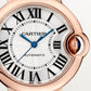 Ballon Bleu 33mm Rose Gold Automatic Silver Guilloché Dial Alligator Strap Watch