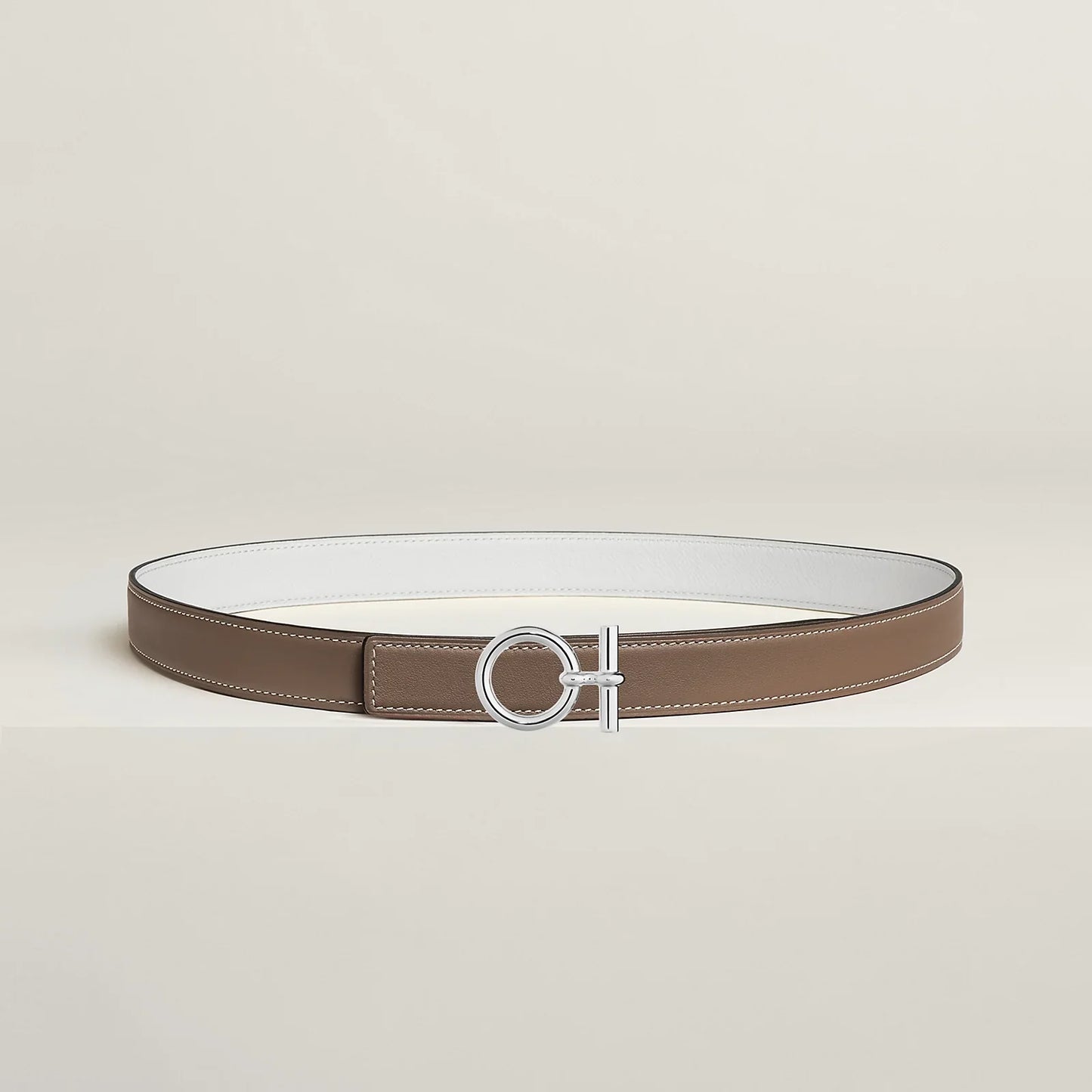 NOIR / GOLD -HAVANE / MAUVE PÂLE  FLOT BELT BUCKLE & REVERSIBLE LEATHER STRAP 24 MM