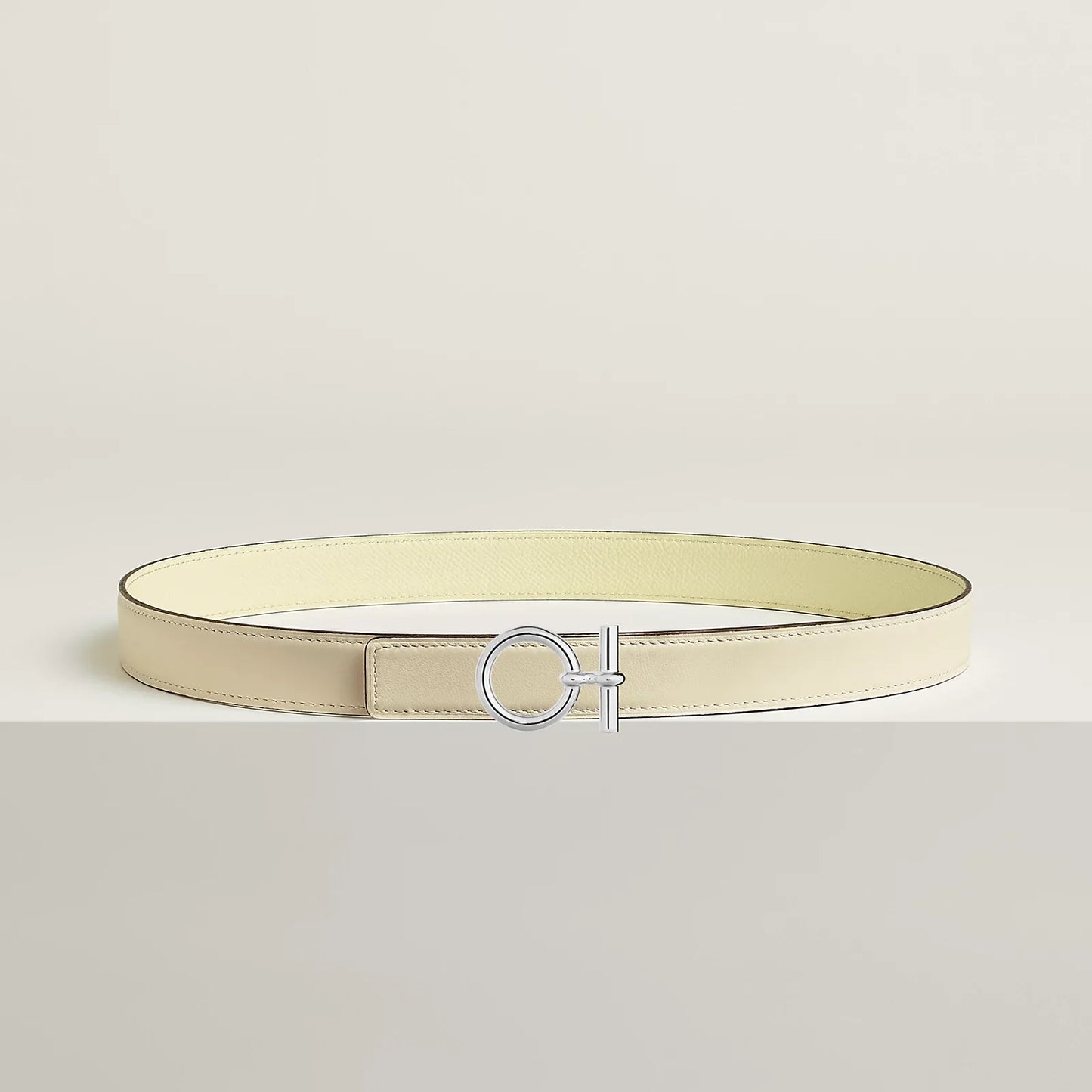 NATUREL SABLE / ORANGE FIELD - SÉSAME / VERT CYPRÈS   FLOT BELT BUCKLE & REVERSIBLE LEATHER STRAP 24 MM