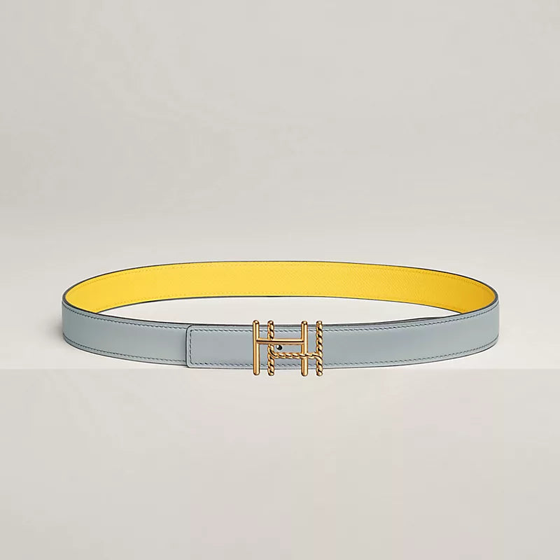 H au Carre Twist Belt Buckle & Reversible Leather Strap 24 MM