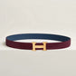 H Belt Buckle & Reversible Leather Strap 32 MM