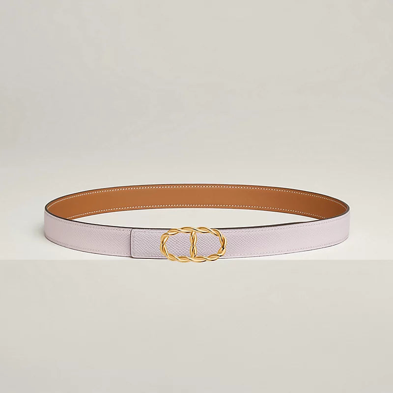 Maillon Torsade Belt Buckle & Reversible Leather Strap 24 MM