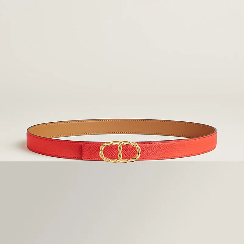Maillon Torsade Belt Buckle & Reversible Leather Strap 24 MM