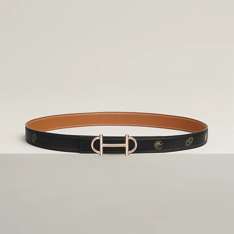 Gamma Belt Buckle & Reversible Leather Strap 24 MM