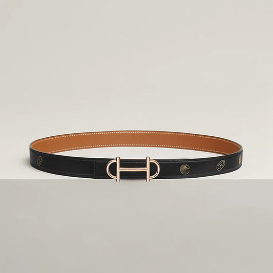 Gamma Belt Buckle & Reversible Leather Strap 24 MM