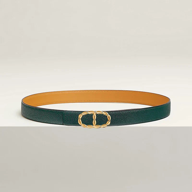 Maillon Torsade Belt Buckle & Reversible Leather Strap 24 MM