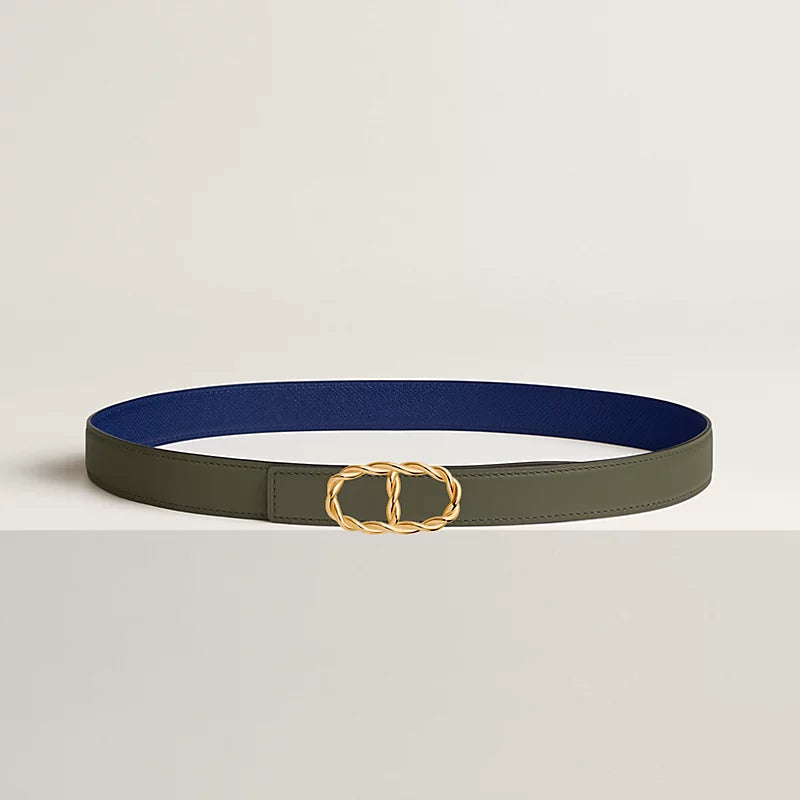 Maillon Torsade Belt Buckle & Reversible Leather Strap 24 MM