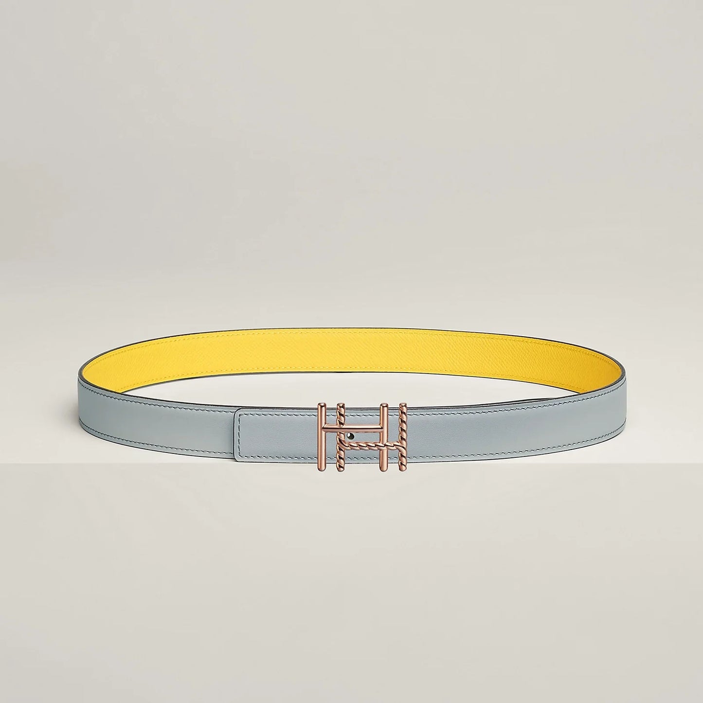 H AU CARRE TWIST BELT BUCKLE & REVERSIBLE LEATHER STRAP 24 MM