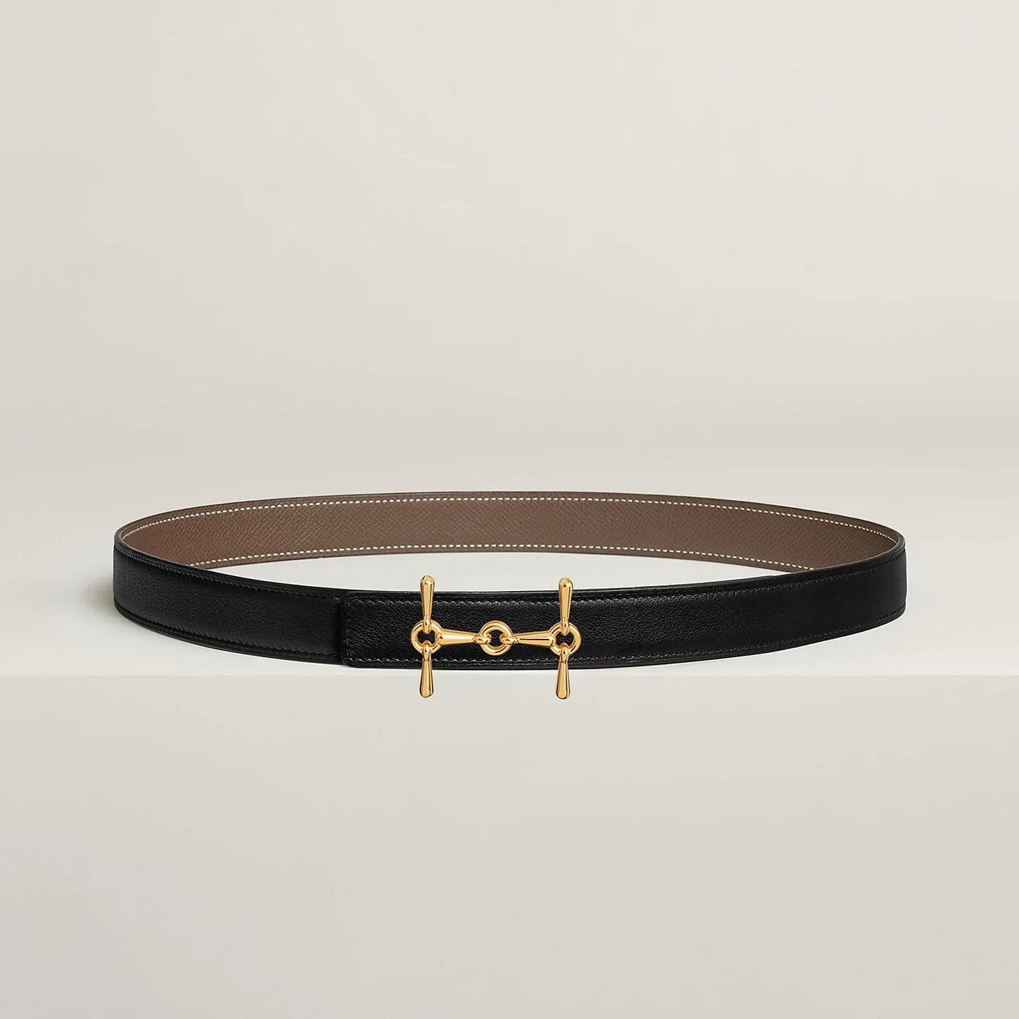 H EQUESTRE BELT BUCKLE & REVERSIBLE LEATHER STRAP 24 MM