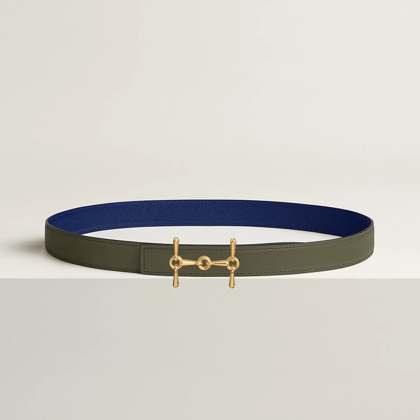 H EQUESTRE BELT BUCKLE & REVERSIBLE LEATHER STRAP 24 MM