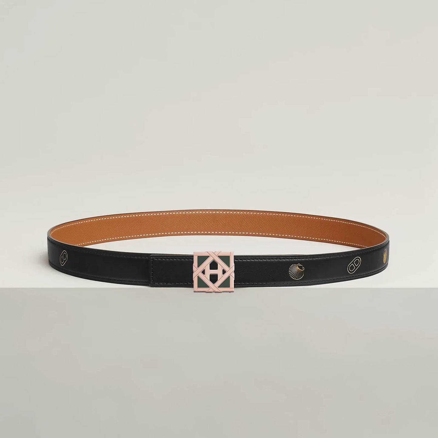 H ROSERAIE BELT BUCKLE & REVERSIBLE LEATHER STRAP 24 MM