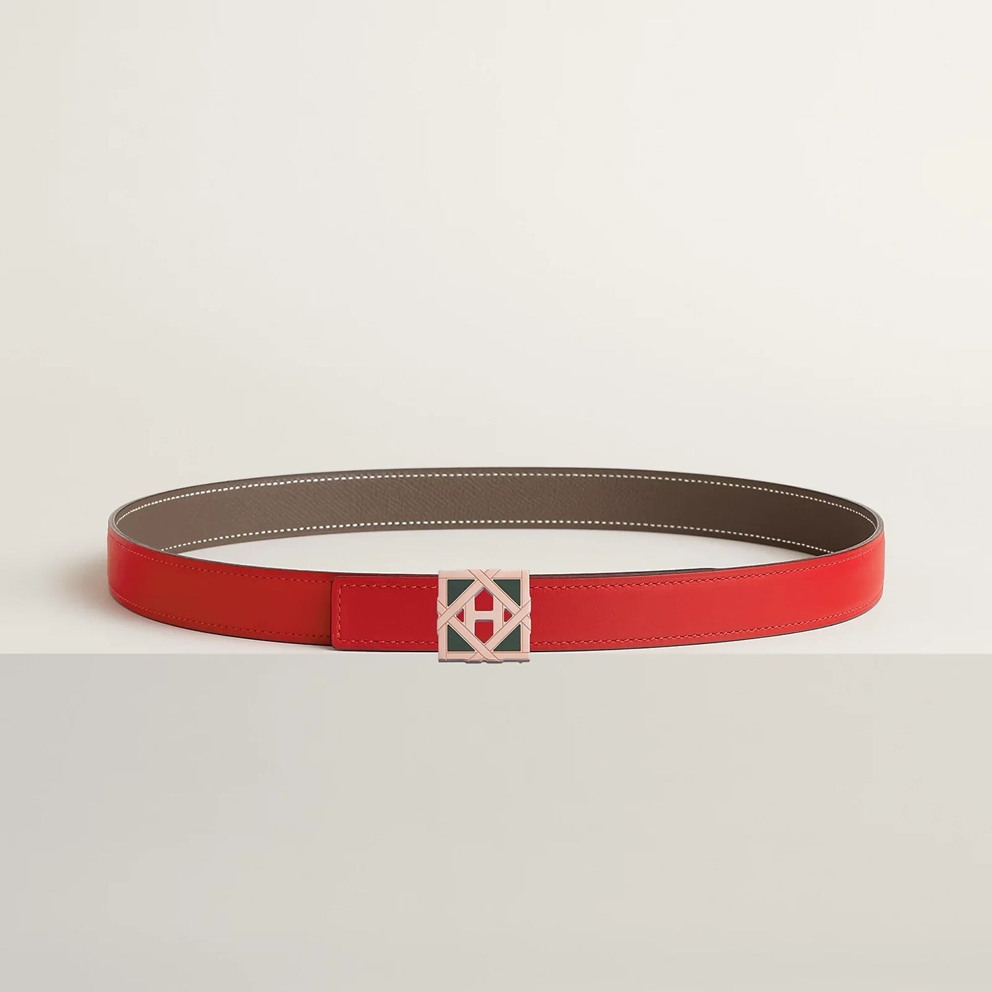 H ROSERAIE BELT BUCKLE & REVERSIBLE LEATHER STRAP 24 MM