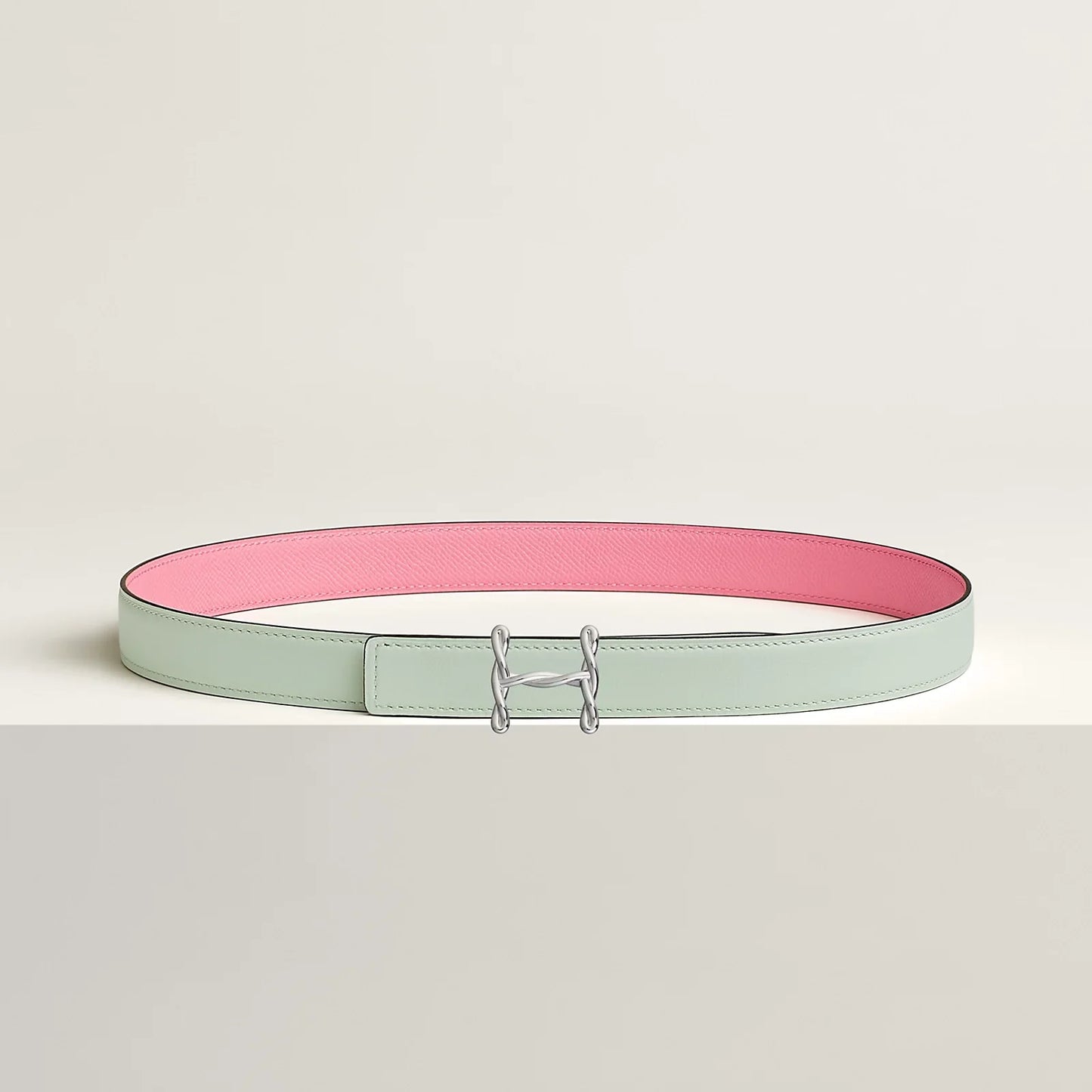 H TORSADE BELT BUCKLE & REVERSIBLE LEATHER STRAP 24 MM
