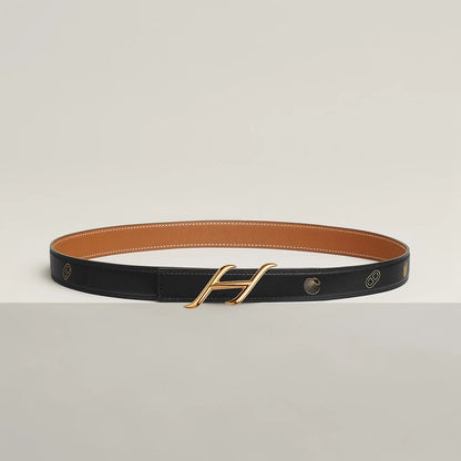HDN BELT BUCKLE & REVERSIBLE LEATHER STRAP 24 MM