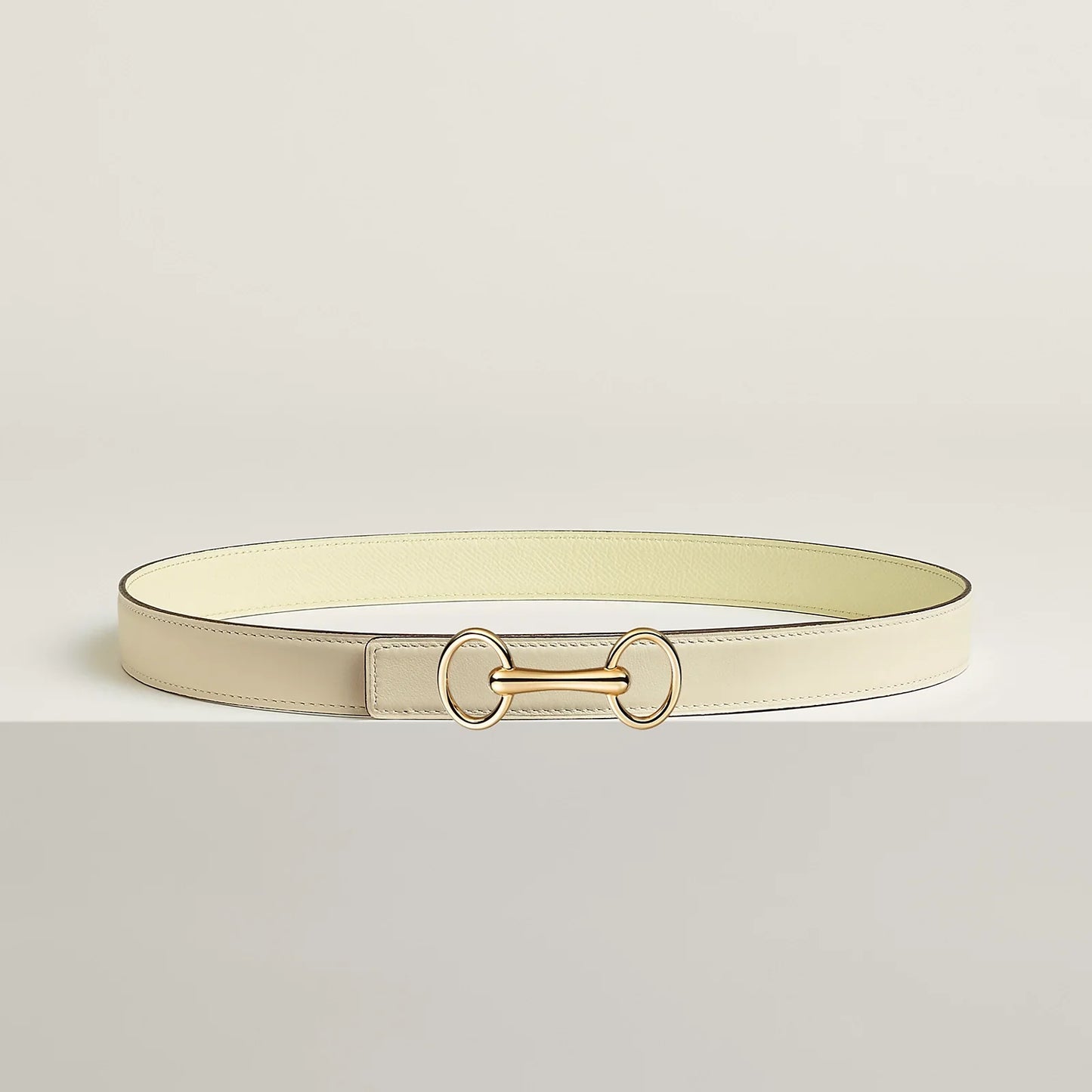 NATUREL SABLE / ORANGE FIELD-SÉSAME / VERT CYPRÈS  HERITAGE BELT BUCKLE & REVERSIBLE LEATHER STRAP 24 MM
