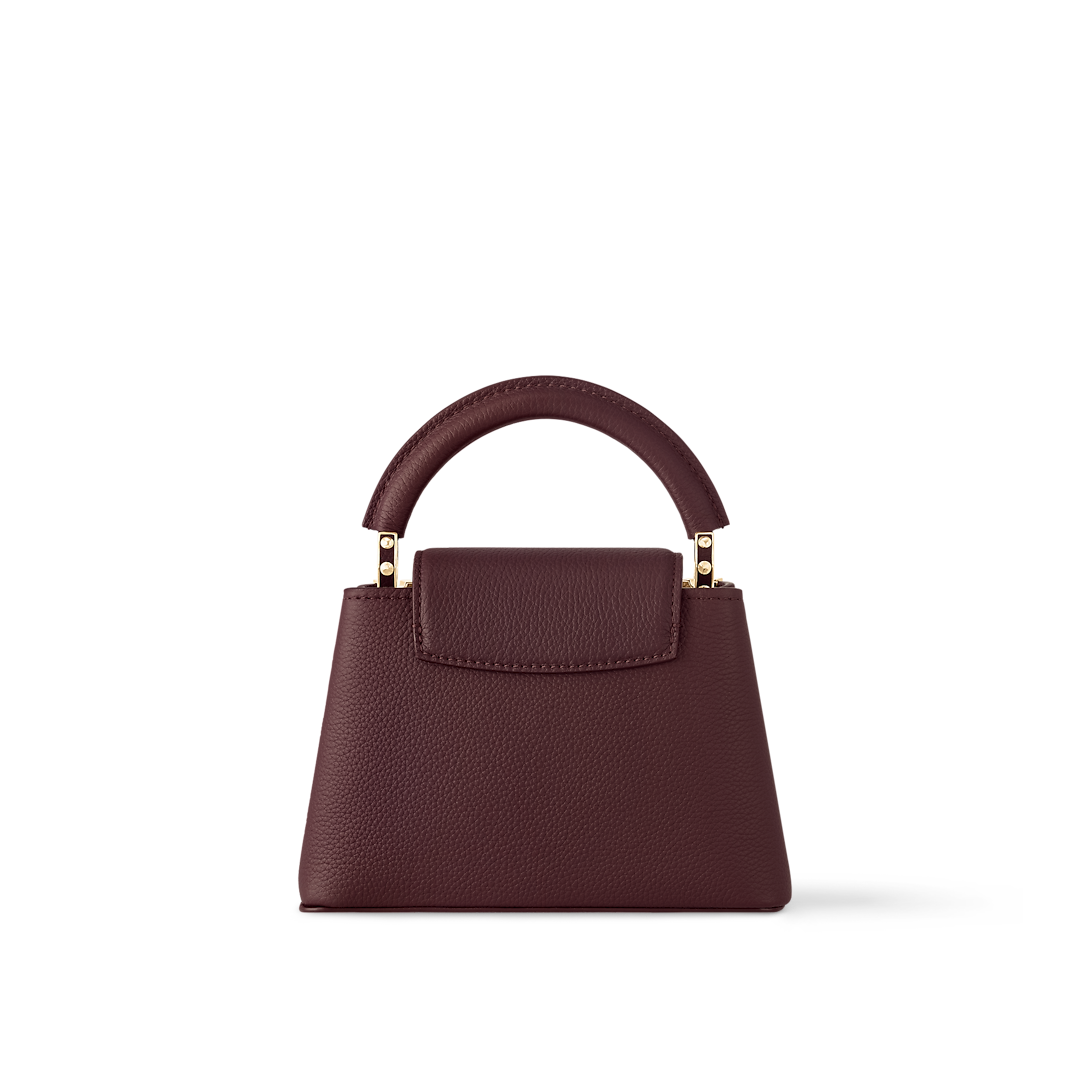 Capucines Mini Taurillon Leather Bordeaux Top Handle Bag