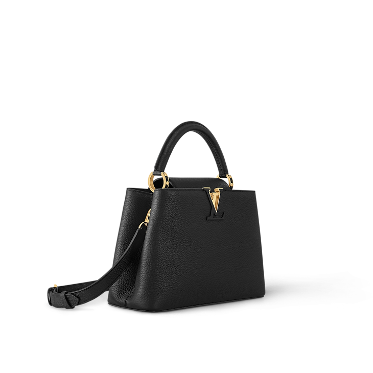 Capucines MM Taurillon Leather Black Top Handle Bag