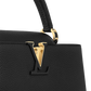 Capucines MM Taurillon Leather Black Top Handle Bag