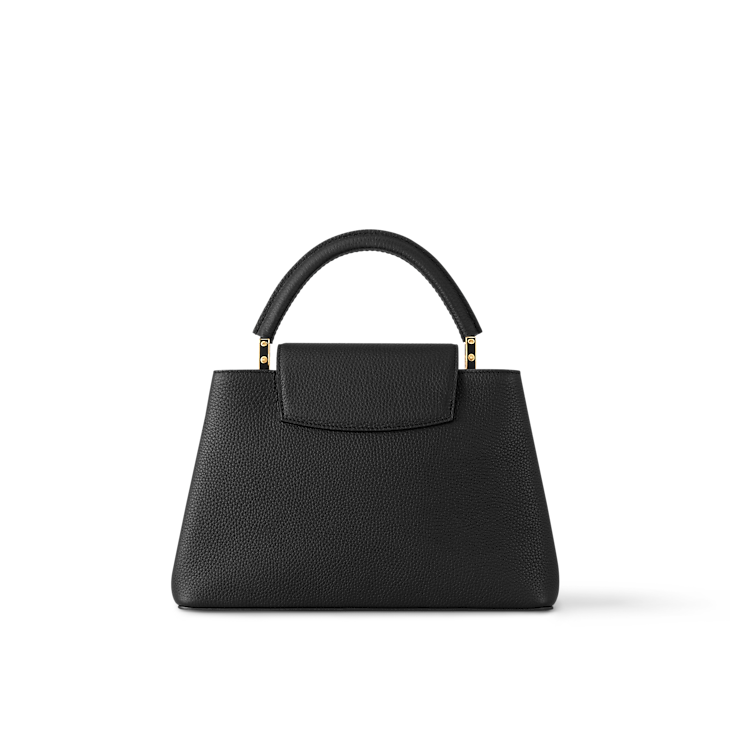 Capucines MM Taurillon Leather Black Top Handle Bag