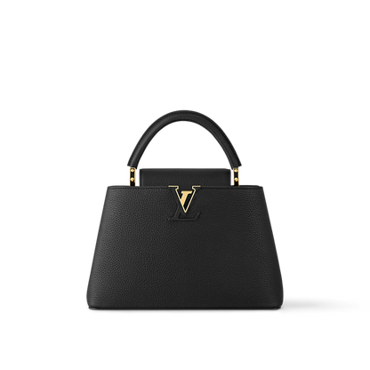Capucines MM Taurillon Leather Black Top Handle Bag