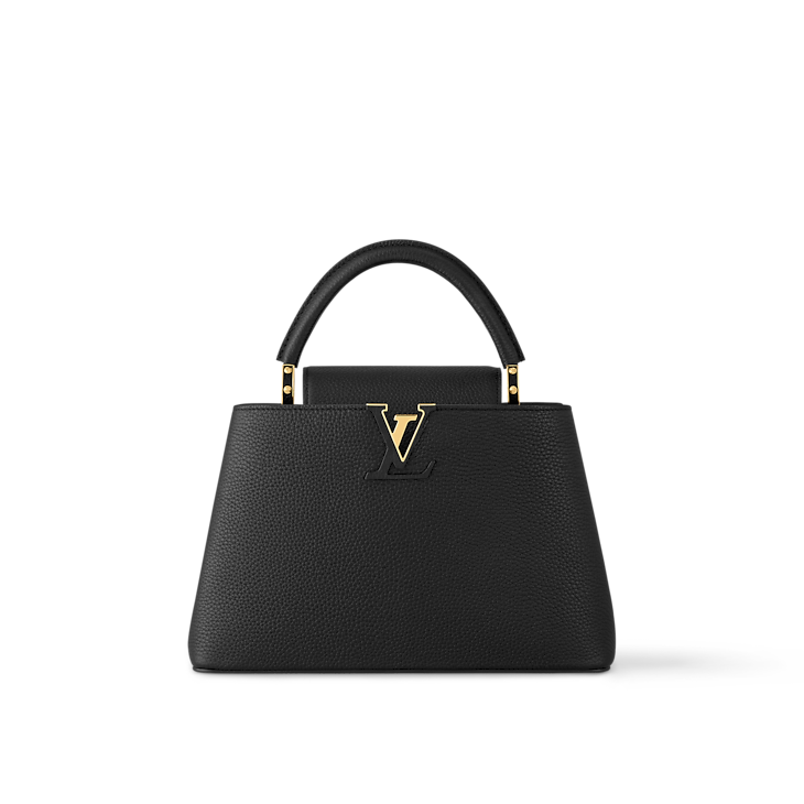 Capucines MM Taurillon Leather Black Top Handle Bag