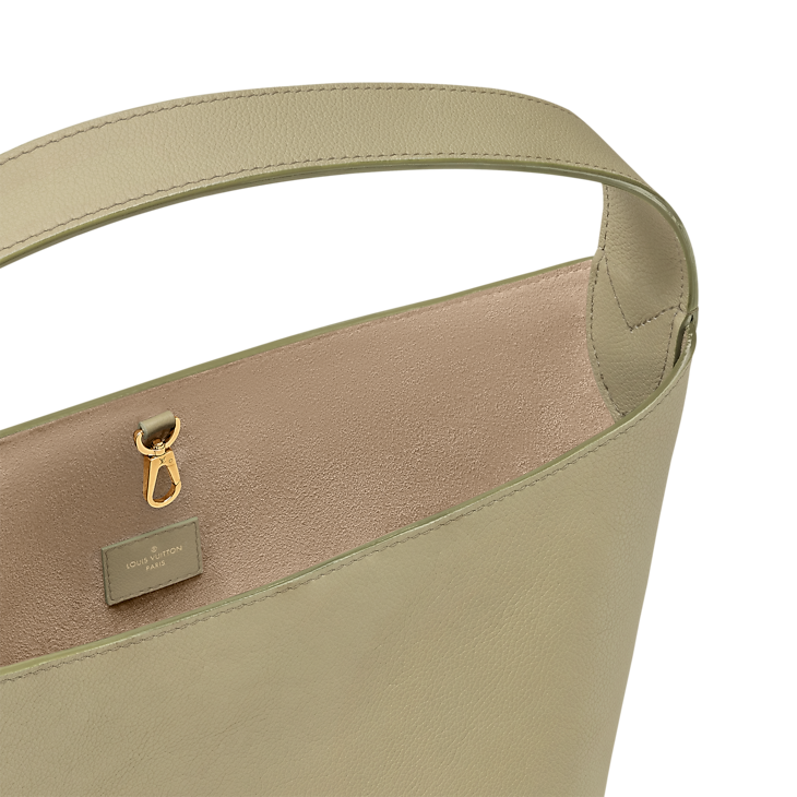 Low Key Hobo MM Smooth Calfskin Leather Black Top Handle Bag