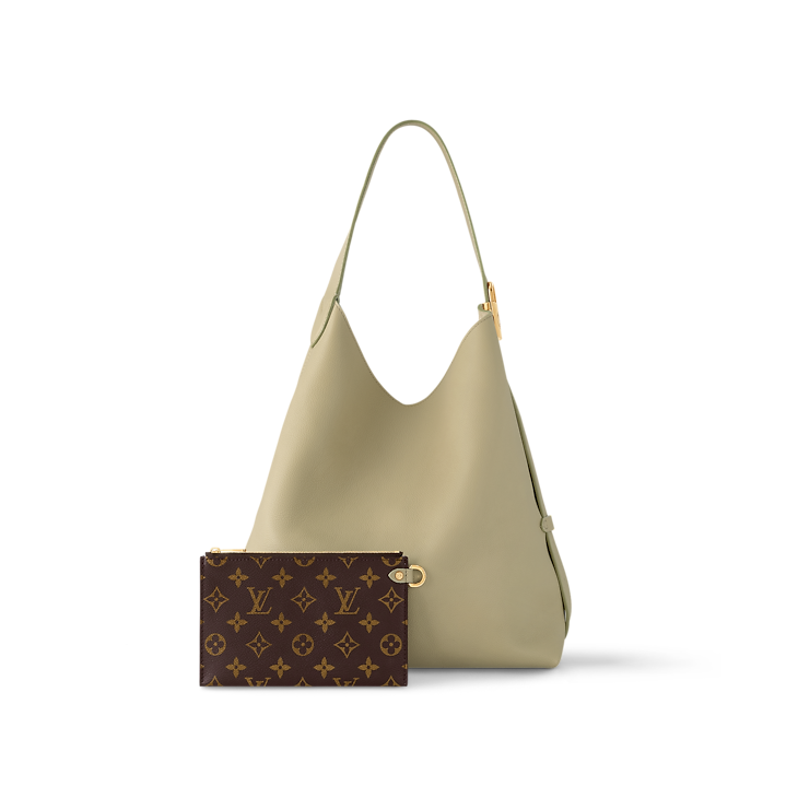 Low Key Hobo MM Smooth Calfskin Leather Black Top Handle Bag