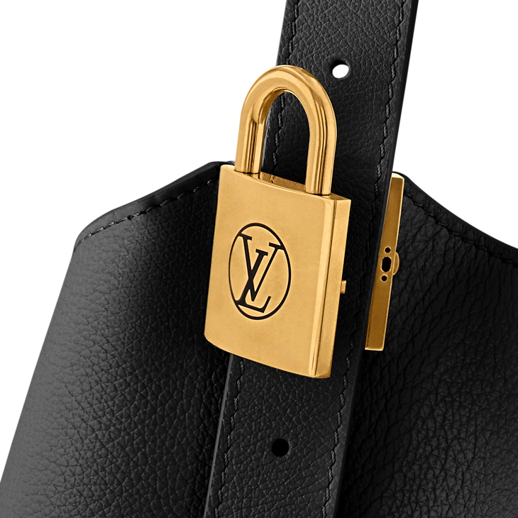 Low Key Hobo MM Smooth Calfskin Leather Black Top Handle Bag