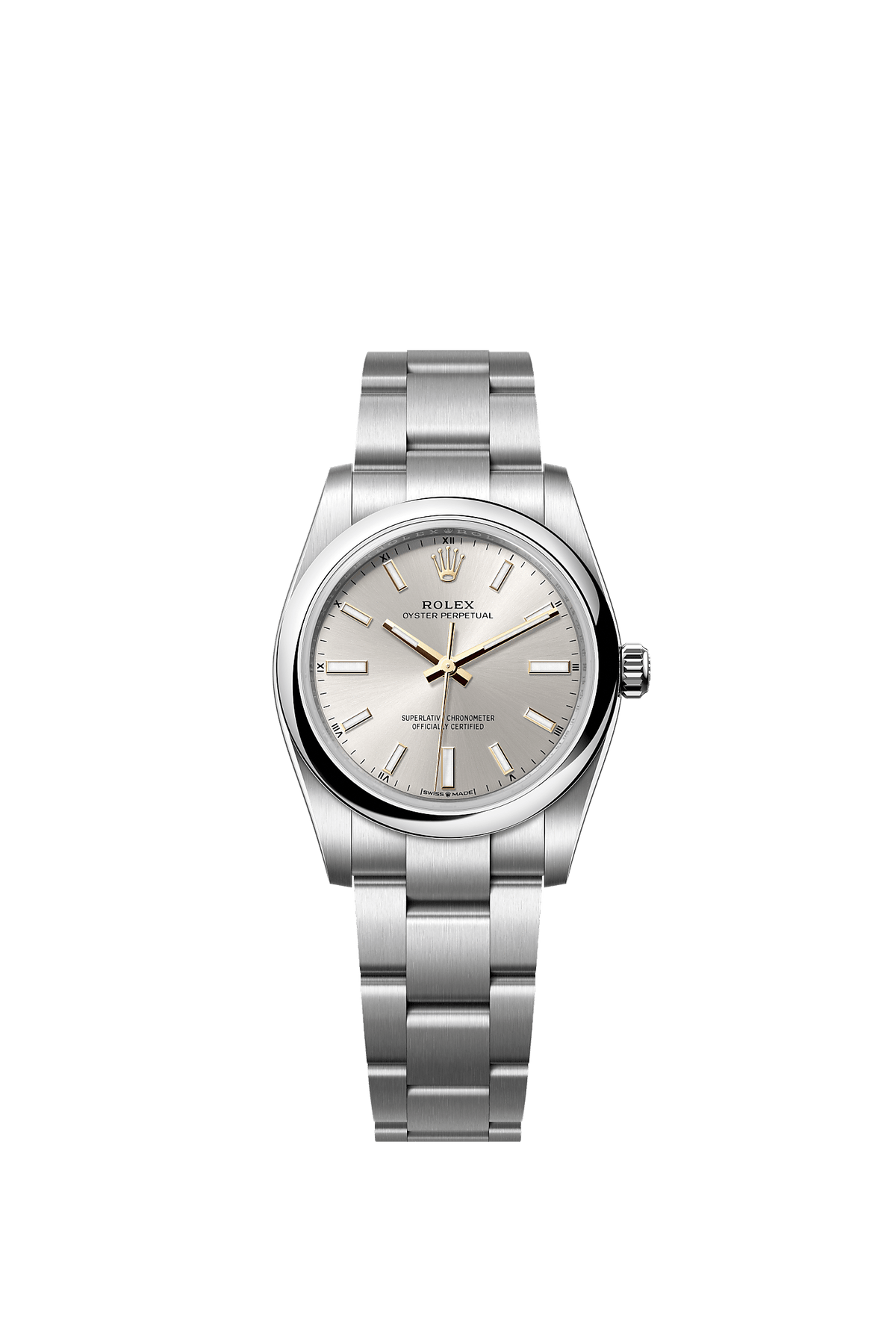 Oyster Perpetual 34 Oystersteel Silver Sunray Dial Oyster Bracelet 34mm Self-Winding Watch