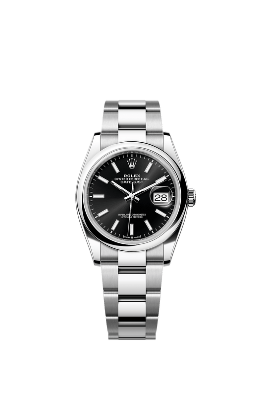 Datejust 36 36mm Oystersteel Bright Black Dial Oyster Bracelet Self-Winding Watch