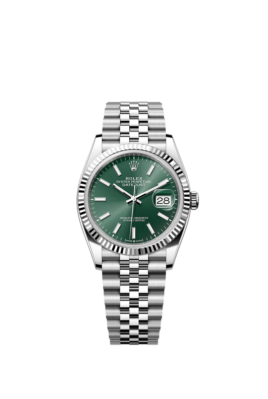 Datejust 36 Oystersteel White Gold Mint Green Dial Jubilee Bracelet 36mm Self-Winding Watch