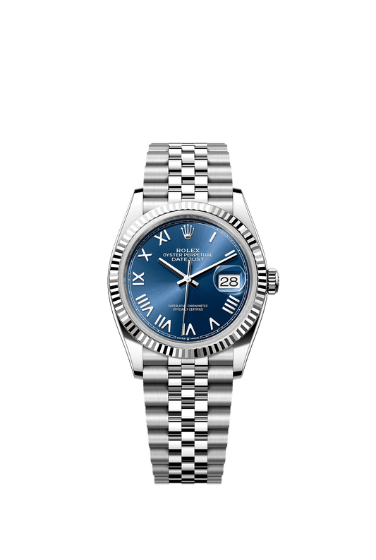 Datejust 36 36mm Oystersteel White Gold Bright Blue Dial Jubilee Bracelet Self-Winding Watch