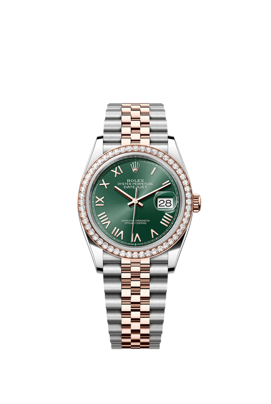 Datejust 36 36mm Oystersteel Everose Gold Mint Green Diamond Dial Jubilee Bracelet Self-Winding Watch