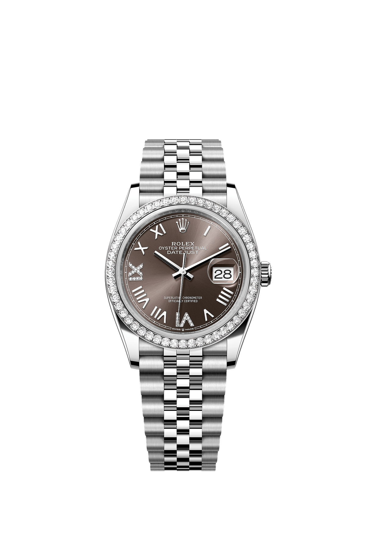 Datejust 36 36mm Oystersteel White Gold Dark Grey Diamond Dial Jubilee Bracelet Self-Winding Watch