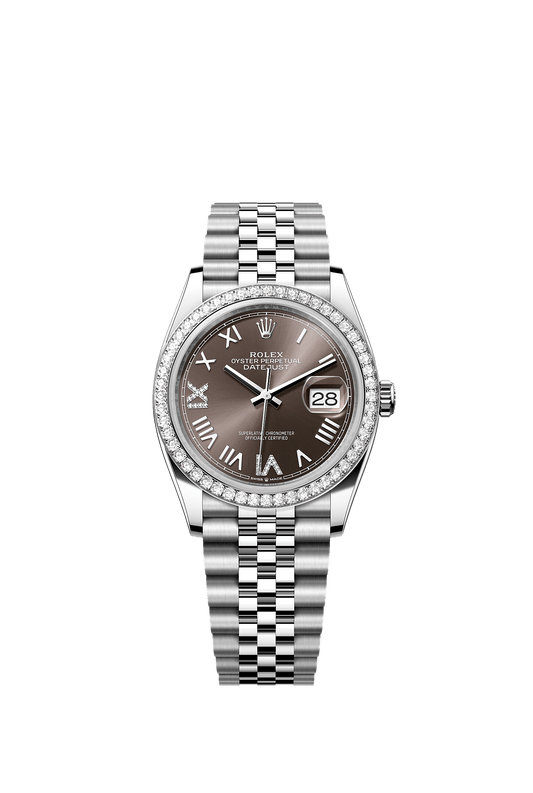 Datejust 36 36mm Oystersteel White Gold Dark Grey Diamond Dial Jubilee Bracelet Self-Winding Watch