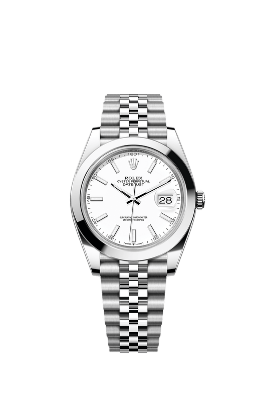Datejust 41 41mm Oystersteel White Dial Smooth Bezel Jubilee Bracelet Self-Winding Watch