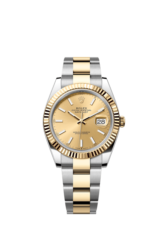 Datejust 41 41mm Oystersteel Yellow Gold Champagne Sunray Dial Oyster Bracelet Self-Winding Watch