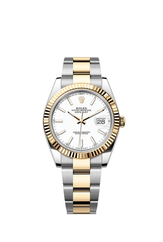 Datejust 41 41mm Oystersteel Yellow Gold White Dial Oyster Bracelet Self-Winding Watch