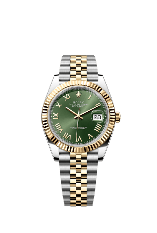 Datejust 41 41mm Oystersteel Yellow Gold Olive Green Dial Jubilee Bracelet Self-Winding Watch