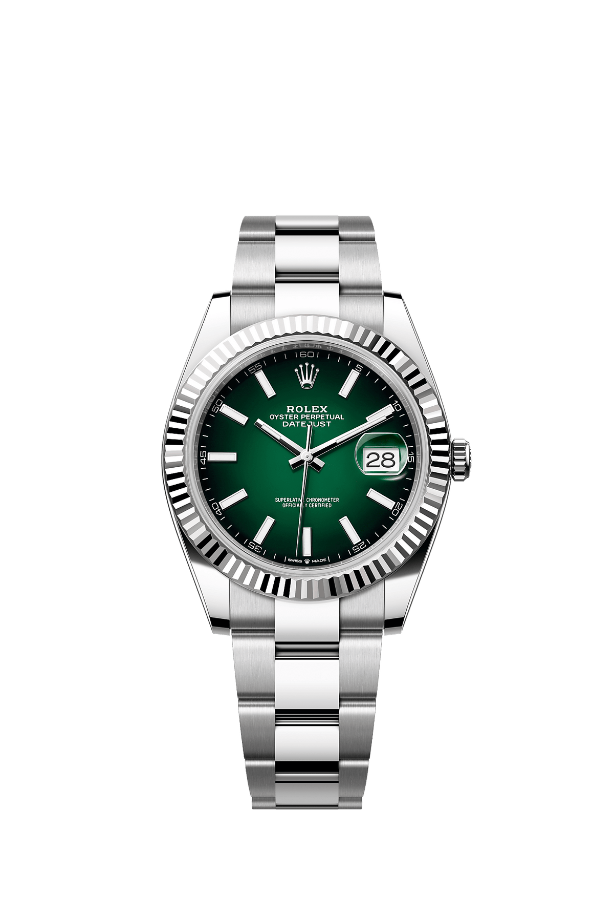 Datejust 41 41mm Oystersteel White Gold Green Ombré Dial Jubilee Bracelet Self-Winding Watch