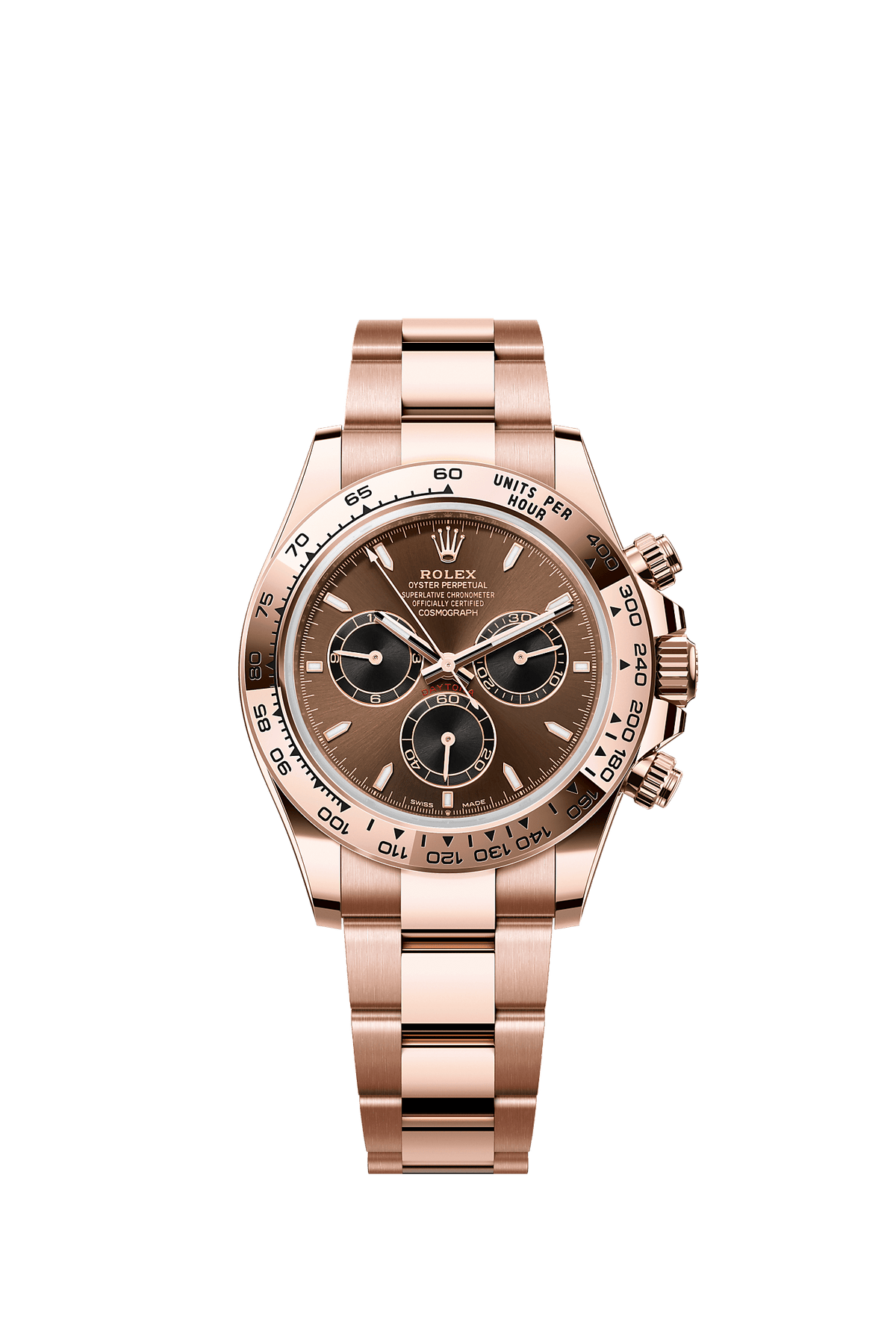 Cosmograph Daytona Oyster Chronograph Watch 40mm 18ct Everose Gold Chocolate Black Dial