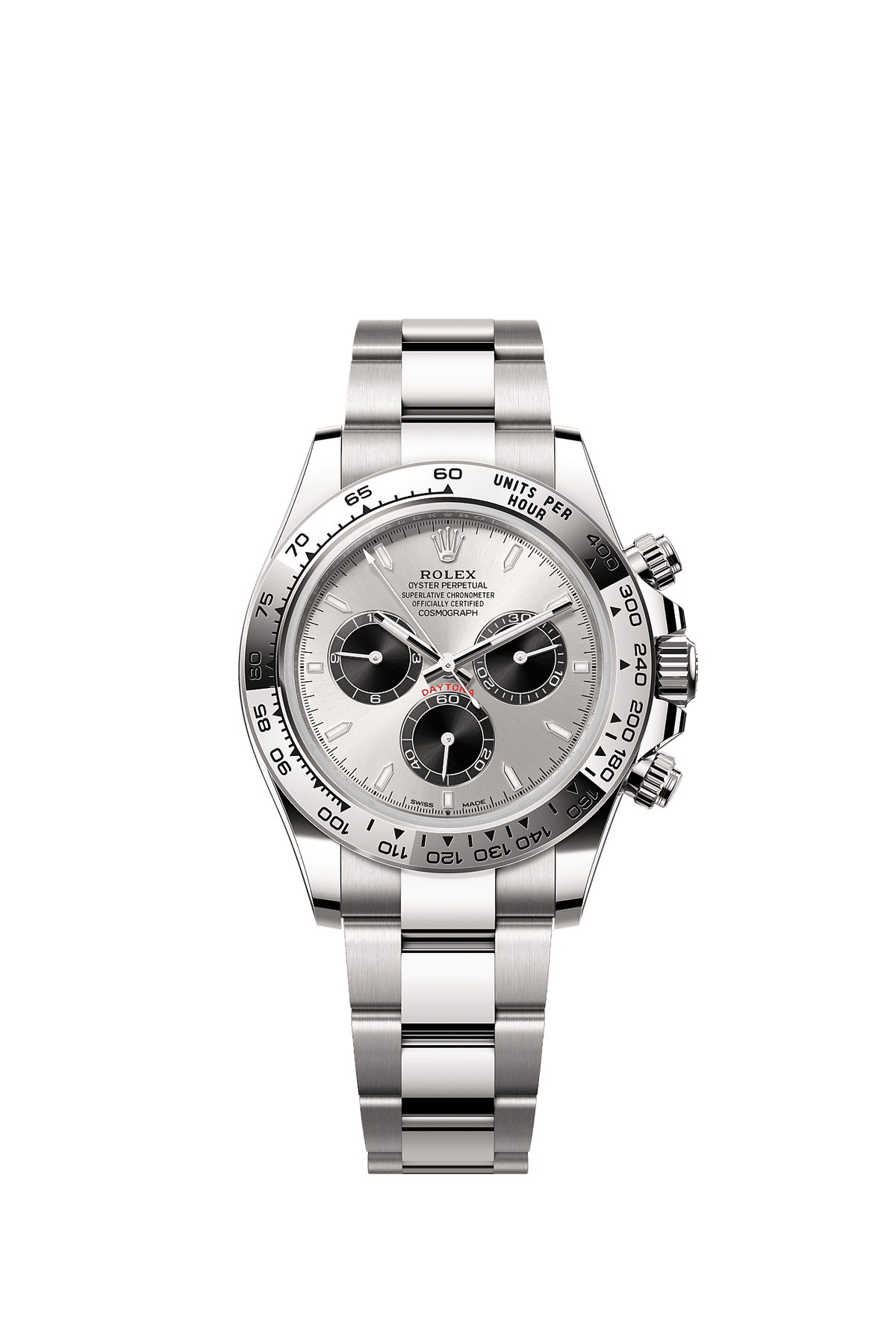 Cosmograph Daytona Oyster Chronograph Watch 40mm 18ct White Gold Steel Bright Black Dial