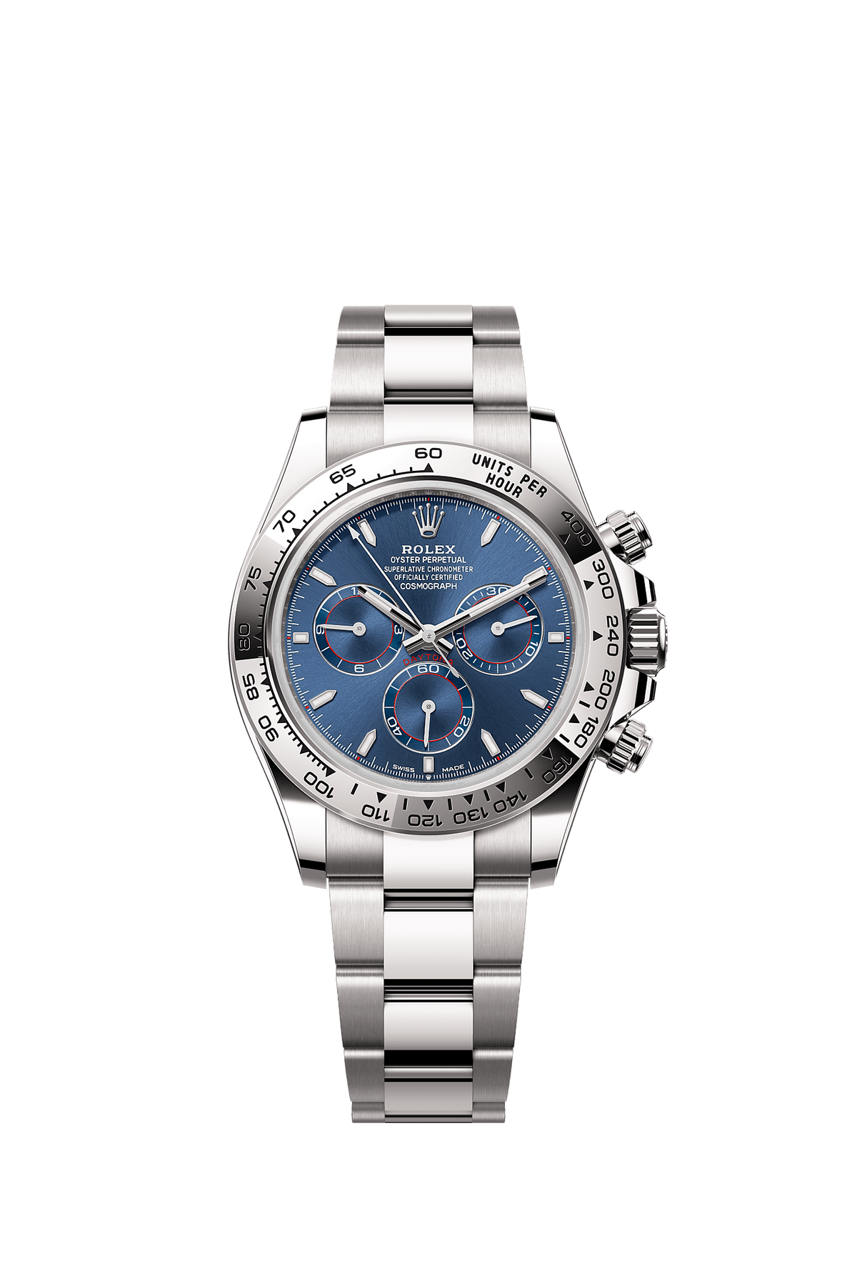Cosmograph Daytona Oyster Chronograph Watch 40mm 18ct White Gold Bright Blue Dial